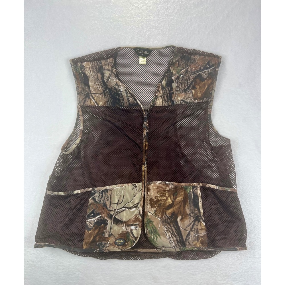 Walls Hunting Vest‎ Brown Camouflage Mesh Utility Pockets Outdoor Mens XL No Tag